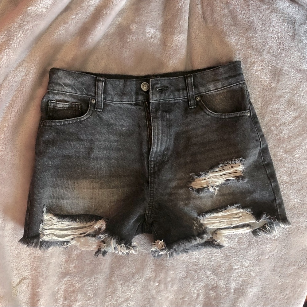 Black cutout shorts